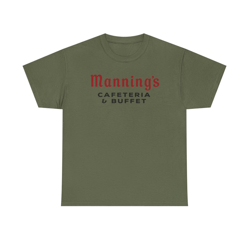 Load image into Gallery viewer, Manning's Cafeterias T-Shirt - Restaurant Industry Defunct Logo Tee