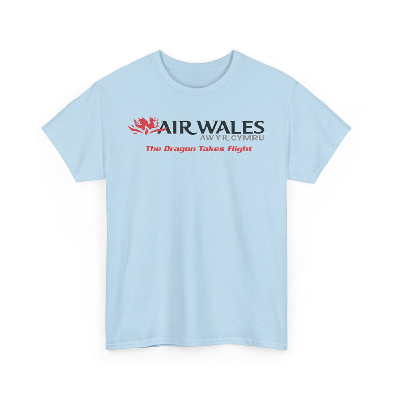 Load image into Gallery viewer, Air Wales The Dragon Takes Flight Vintage Welsh Airline Logo Aviation T-shirt