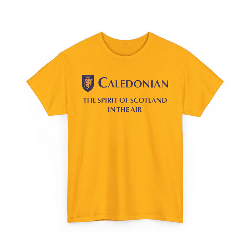 Load image into Gallery viewer, Caledonian The Spirit of Scotland in the Air Vintage Airline Logo T-shirt