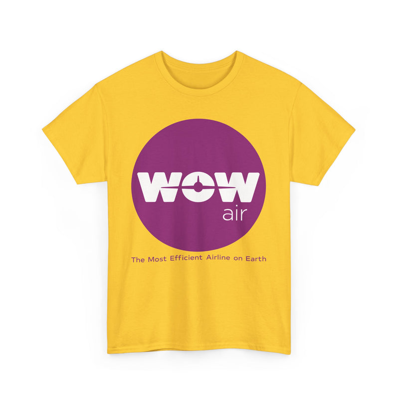 Load image into Gallery viewer, WOW Air Purple Logo Iceland Budget Airline Defunct Memorabilia T-shirt