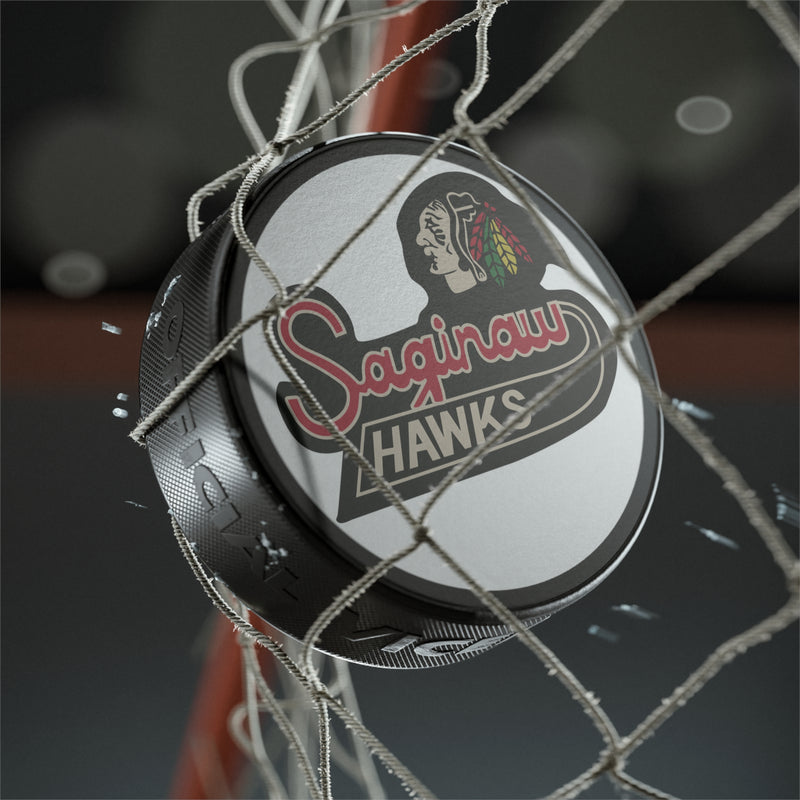 Load image into Gallery viewer, Saginaw Hawks Michigan 1987-1989 Hockey Puck