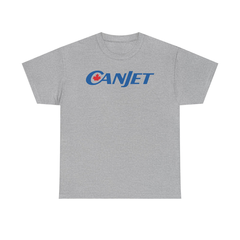 Load image into Gallery viewer, CanJet Canadian Maple Leaf Blue Logo Aviation Memorabilia T-shirt