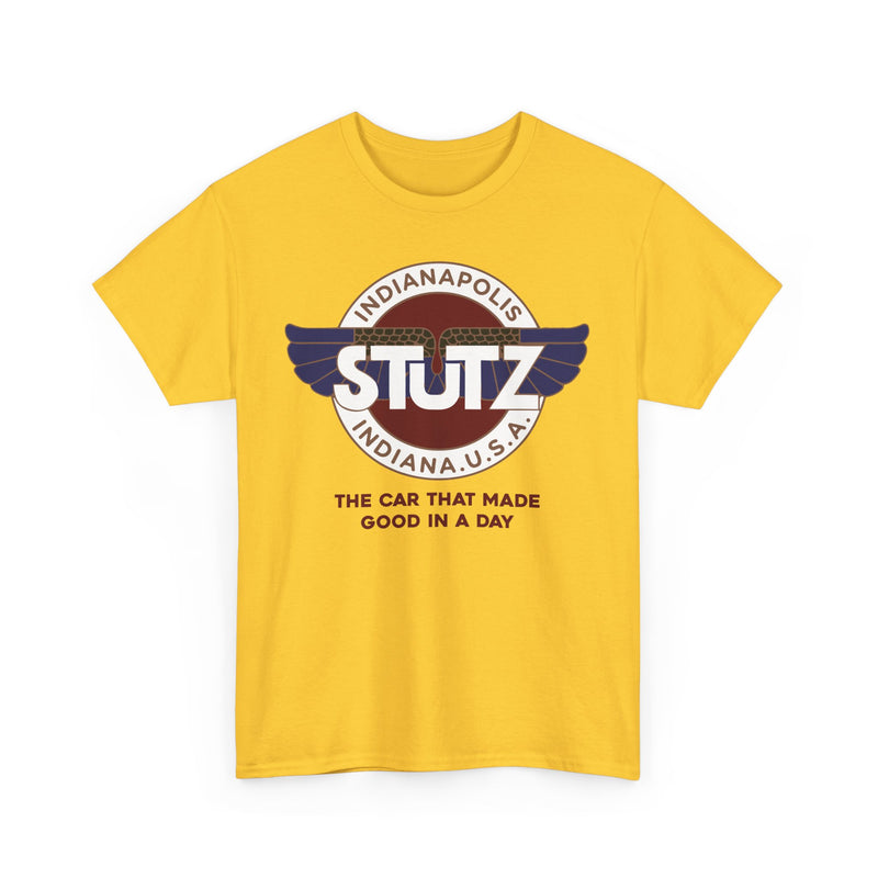 Load image into Gallery viewer, Stutz The Car That Made Good In A Day Indianapolis Logo T-shirt