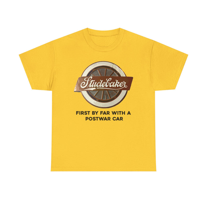 Load image into Gallery viewer, Studebaker First By Far With A Postwar Car Vintage Logo T-shirt