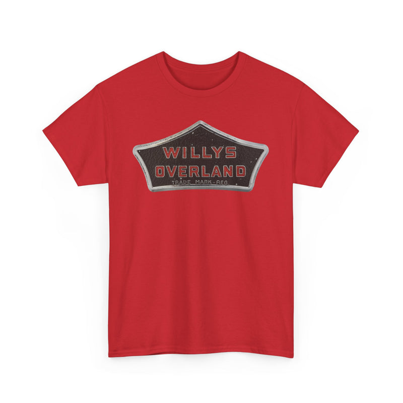 Load image into Gallery viewer, Willys Overland Trade Mark Reg Vintage Automobile Logo Collectible T-shirt