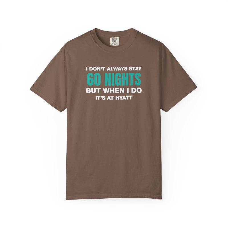 Load image into Gallery viewer, Hyatt 60 Nights Credit Card Points Miles Travel Teal T-shirt