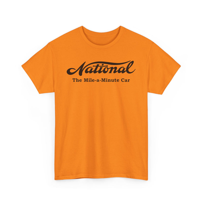 Load image into Gallery viewer, National The Mile-a-Minute Car Vintage Script Logo T-shirt