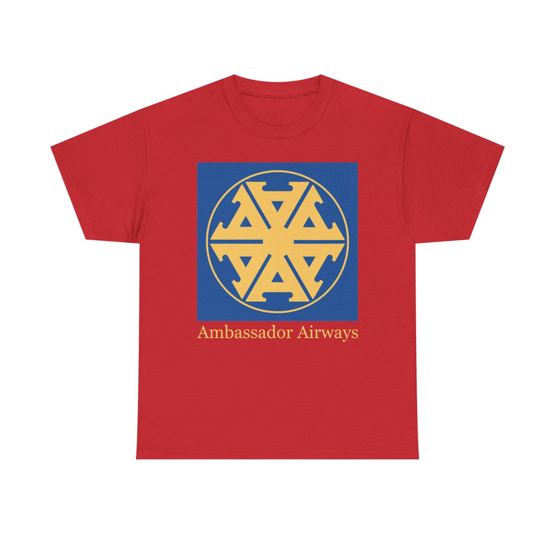 Load image into Gallery viewer, Ambassador Airways Blue Gold Emblem Classic UK Charter Airline T-shirt