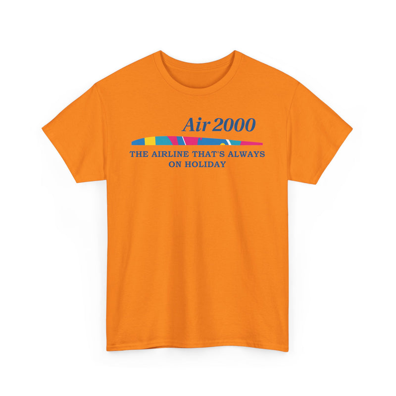 Load image into Gallery viewer, Air 2000 The Airline That's Always on Holiday Vintage Logo Aviation T-shirt