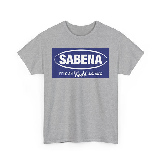 Sabena Belgian World Airlines Blue Oval Logo European Aviation T-shirt
