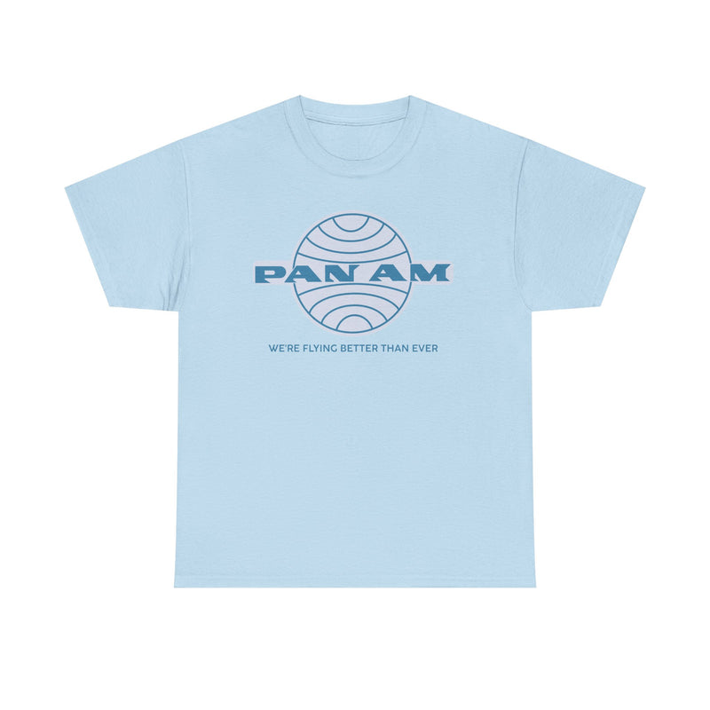 Load image into Gallery viewer, Pan Am Classic Blue Globe Logo Flying Better Than Ever T-shirt