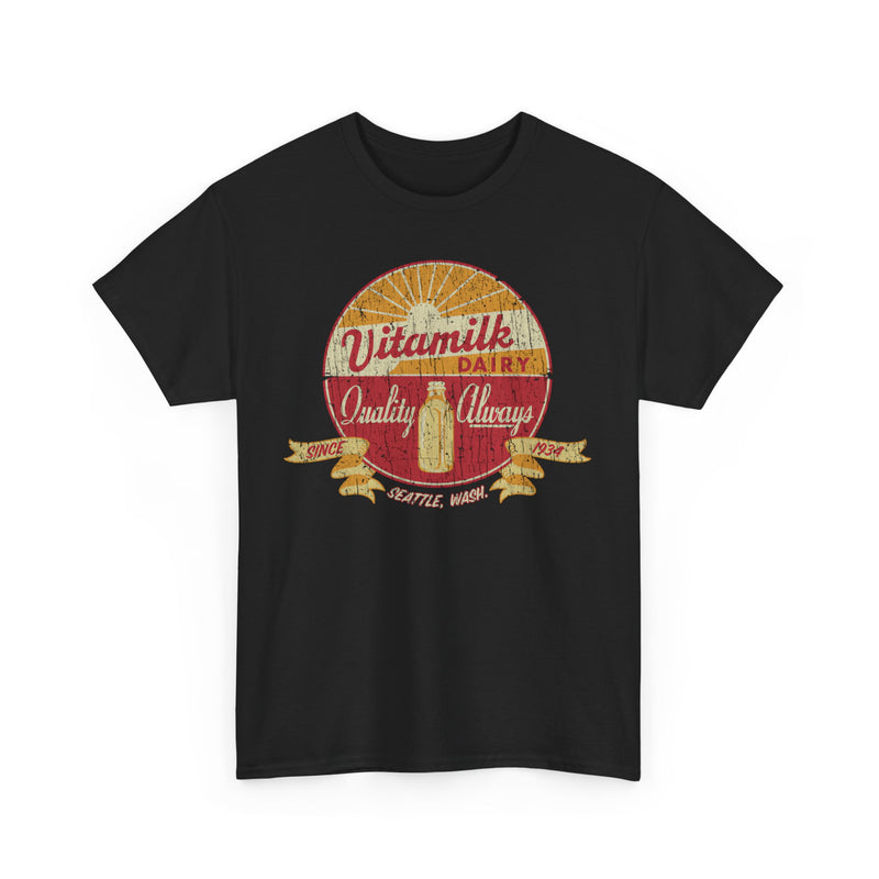 Load image into Gallery viewer, Vitamilk Dairy Seattle Washington 1934 Quality Always Milk Company Logo T-shirt