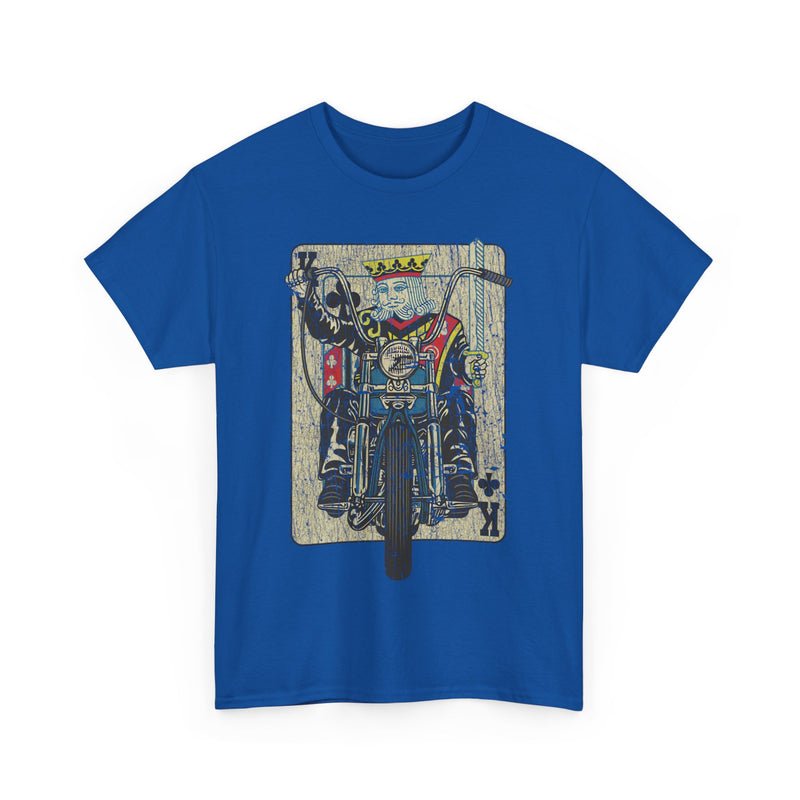 Load image into Gallery viewer, King of Clubs Playing Card Motorcycle T-shirt