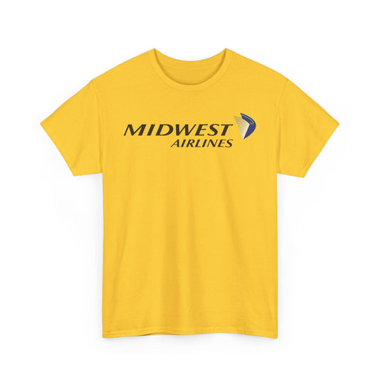 Midwest Airlines Classic Black Yellow Logo Aviation History Collectible T-shirt