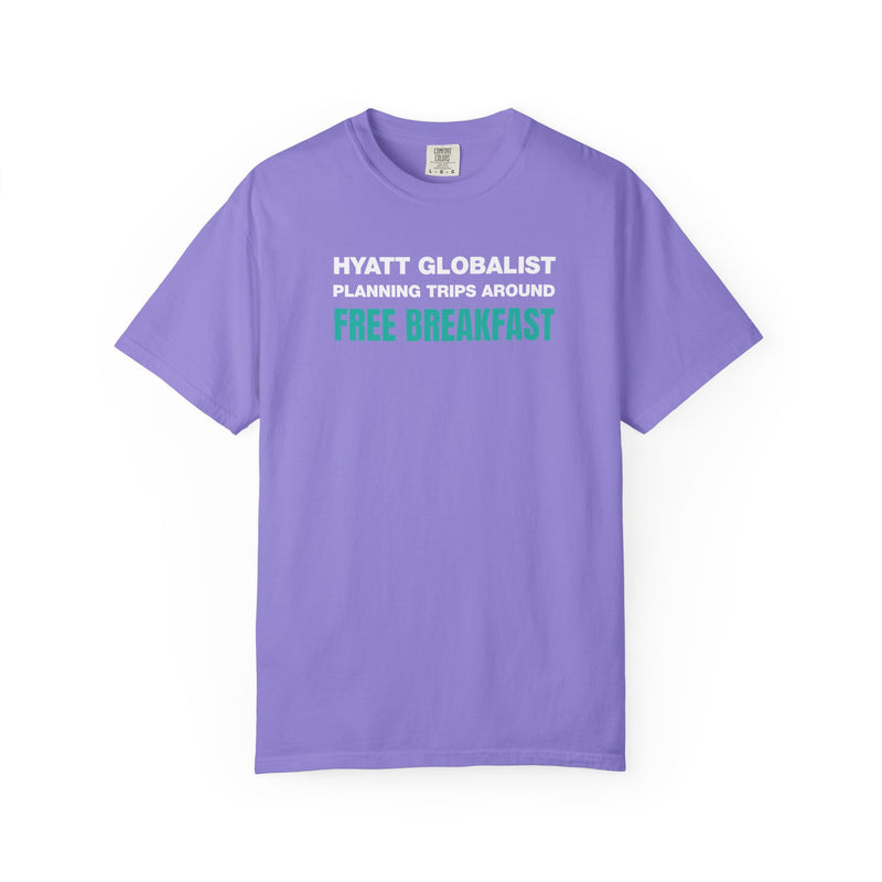 Load image into Gallery viewer, Hyatt Globalist Free Breakfast Credit Card Points Miles Teal T-shirt