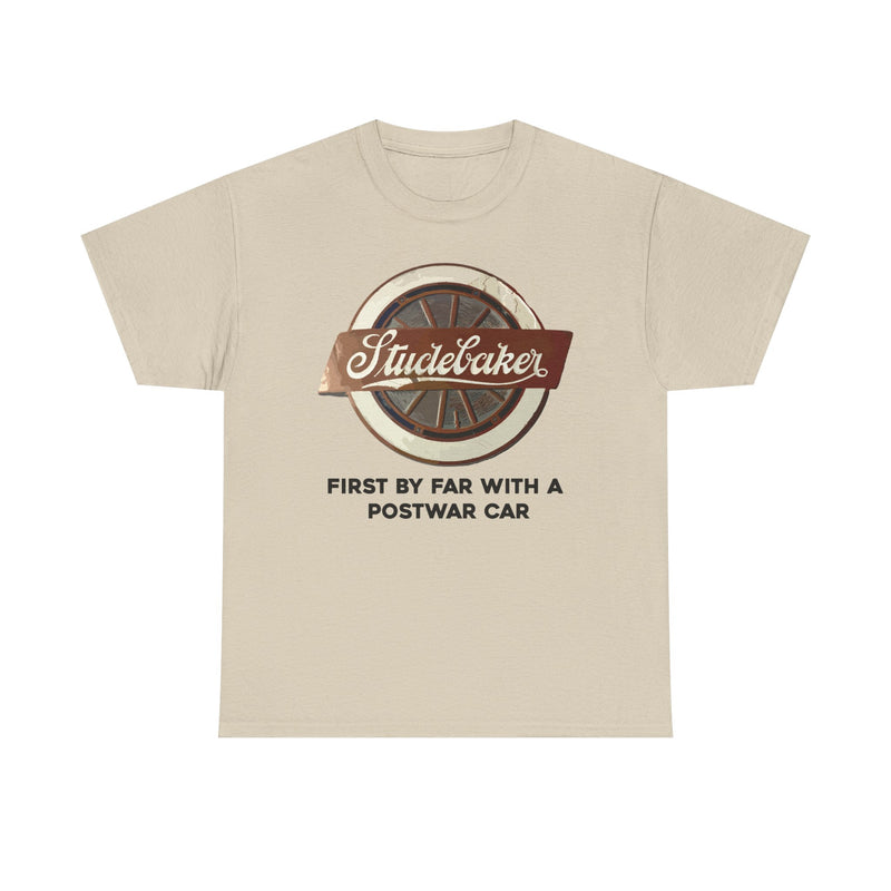 Load image into Gallery viewer, Studebaker First By Far With A Postwar Car Vintage Logo T-shirt