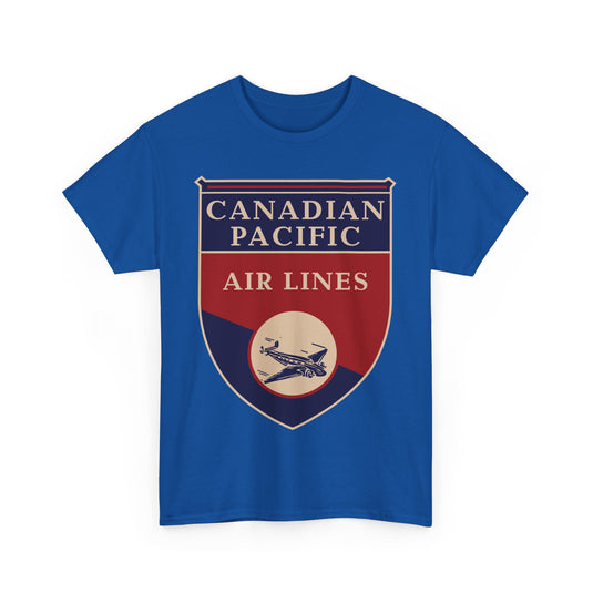 Canadian Pacific Airlines Blue Red Shield Vintage Aviation Collectible T-shirt