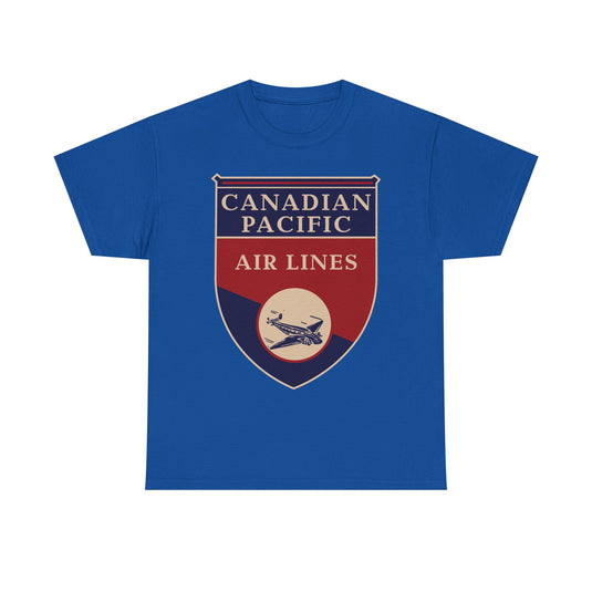 Canadian Pacific Airlines Blue Red Shield Vintage Aviation Collectible T-shirt