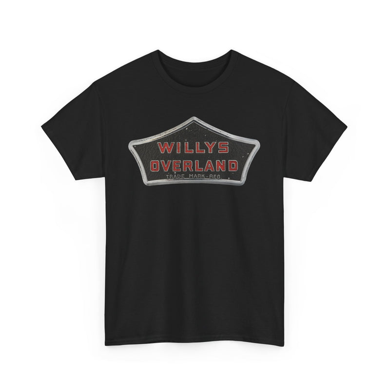 Load image into Gallery viewer, Willys Overland Trade Mark Reg Vintage Automobile Logo Collectible T-shirt