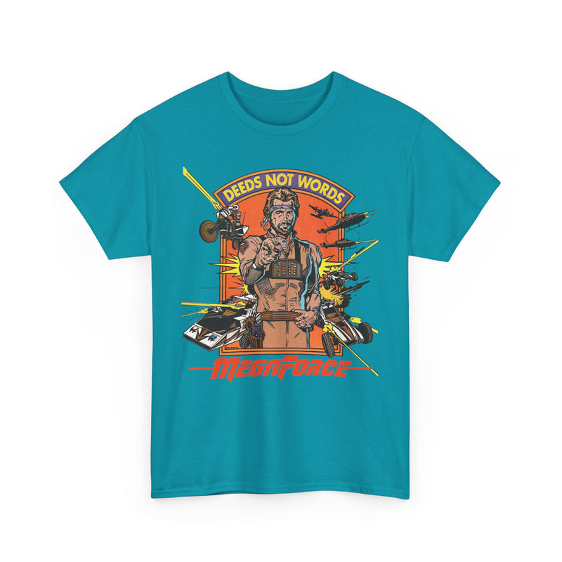 Load image into Gallery viewer, Megaforce Deeds Not Words 1982 Movie T-shirt