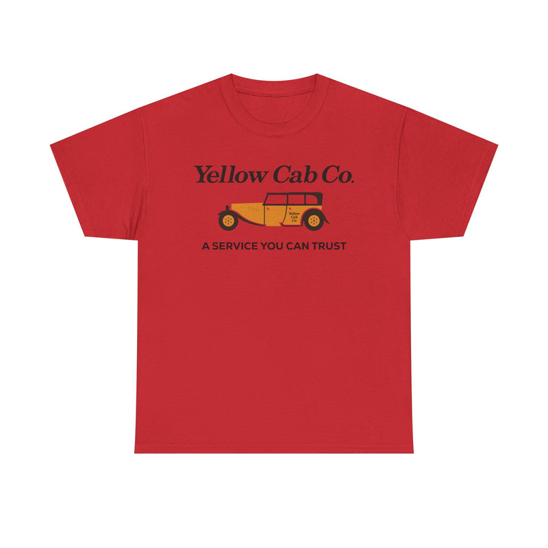 Load image into Gallery viewer, Yellow Cab Co A Service You Can Trust Vintage Taxi Logo Retro T-shirt