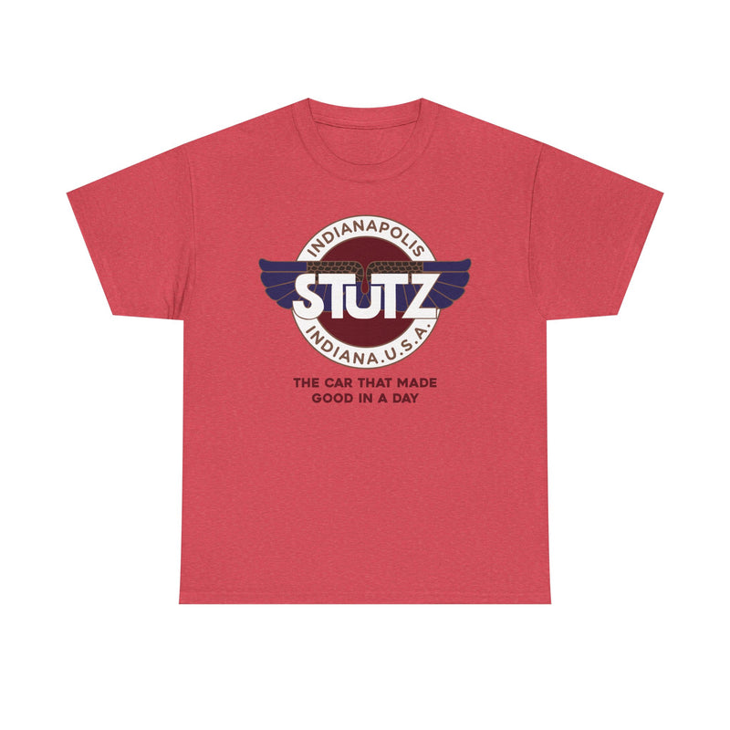 Load image into Gallery viewer, Stutz The Car That Made Good In A Day Indianapolis Logo T-shirt