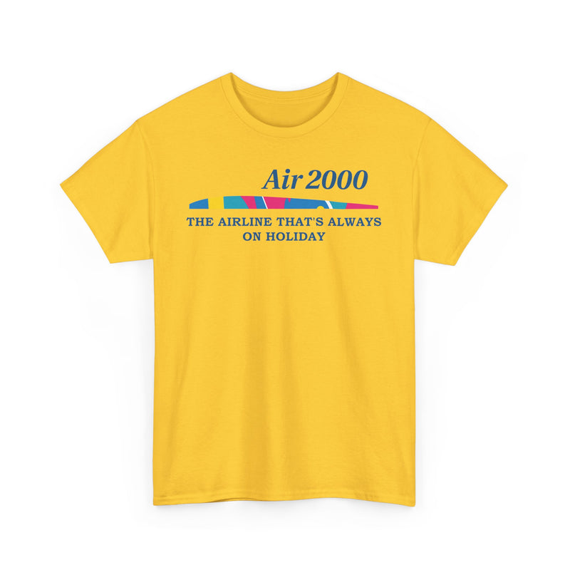Load image into Gallery viewer, Air 2000 The Airline That's Always on Holiday Vintage Logo Aviation T-shirt
