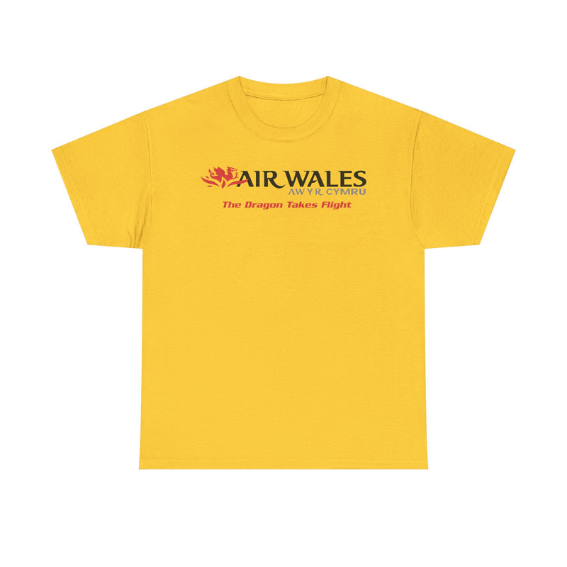 Load image into Gallery viewer, Air Wales The Dragon Takes Flight Vintage Welsh Airline Logo Aviation T-shirt