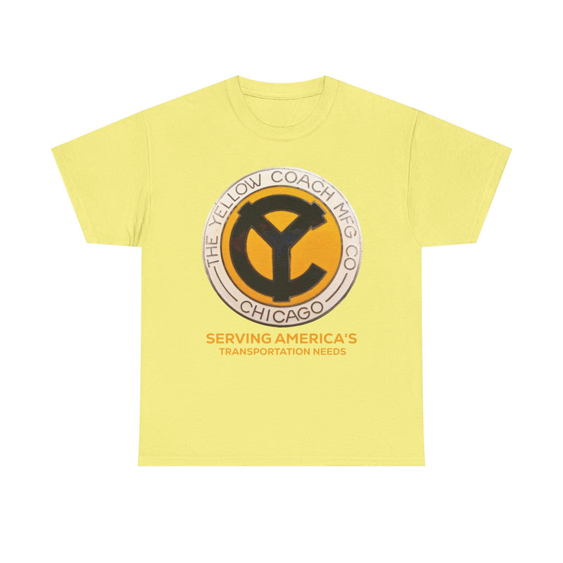 Load image into Gallery viewer, The Yellow Coach Mfg Co Chicago Serving America's Transportation Needs Vintage Logo T-shirt
