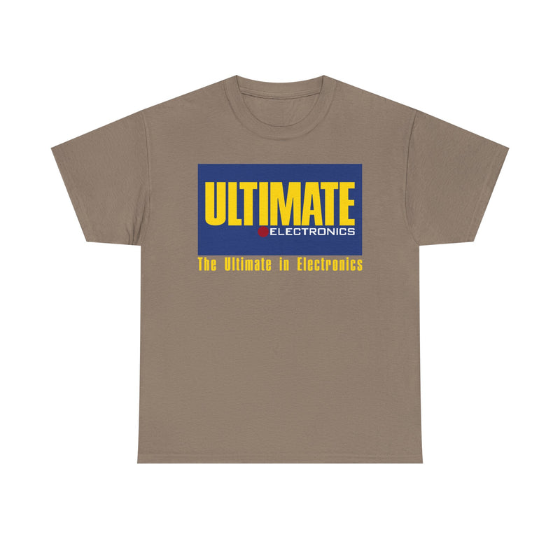 Load image into Gallery viewer, Ultimate Electronics The Ultimate in Electronics Blue Yellow Logo T-shirt