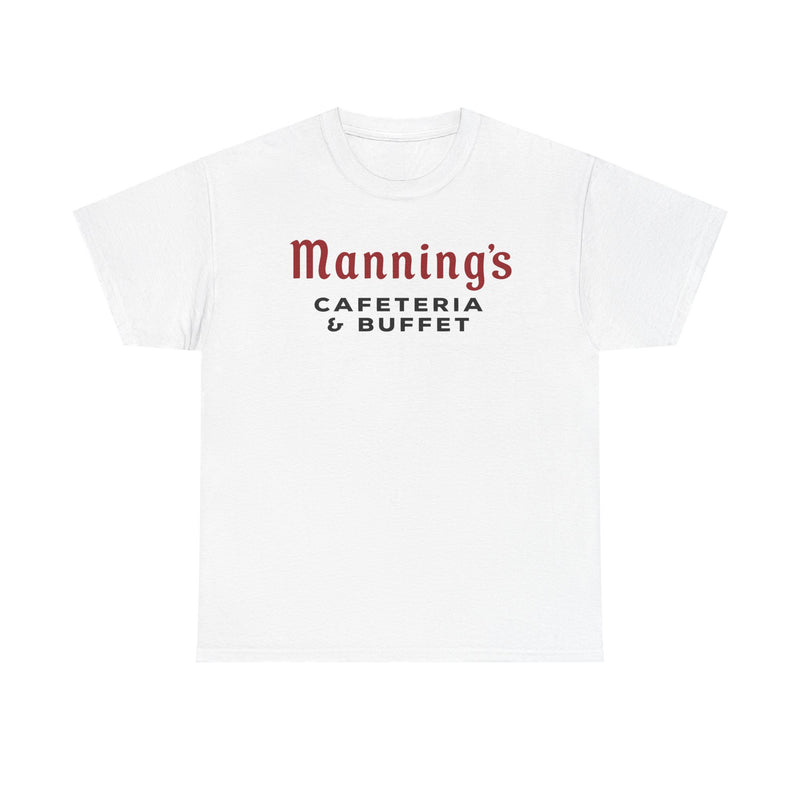 Load image into Gallery viewer, Manning's Cafeterias T-Shirt - Restaurant Industry Defunct Logo Tee