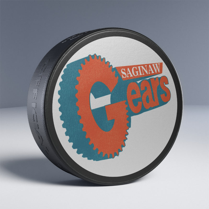 Load image into Gallery viewer, Saginaw Gears Nostalgic Logo Hockey Puck