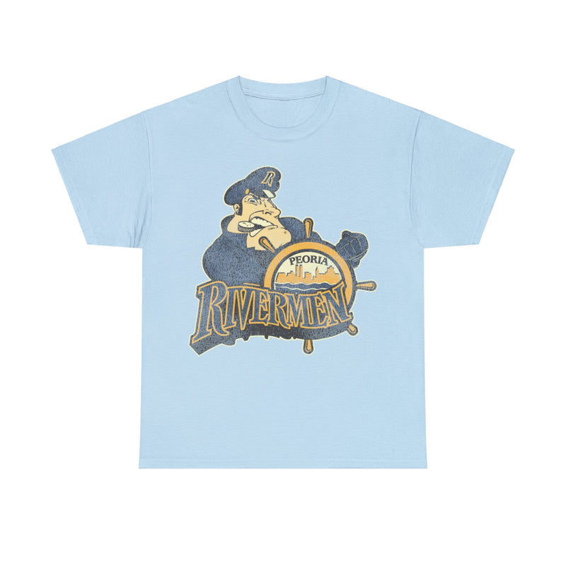 Load image into Gallery viewer, Peoria Rivermen Hockey Team Nostalgic Logo T-shirt
