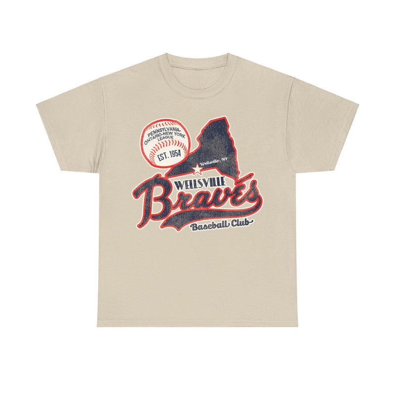 Load image into Gallery viewer, Wellsville Braves Nostalgic Retro Baseball Team T-shirt