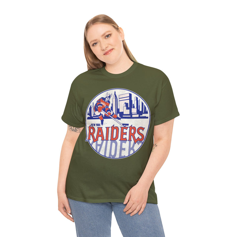 Load image into Gallery viewer, New York Raiders Logo Nostalgic Hockey T-shirt