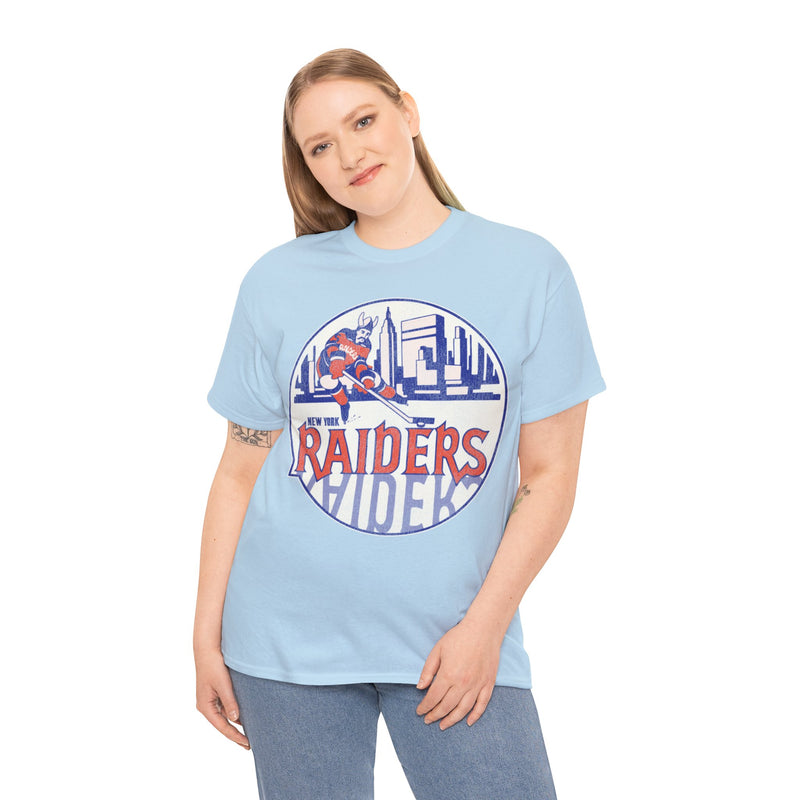 Load image into Gallery viewer, New York Raiders Logo Nostalgic Hockey T-shirt