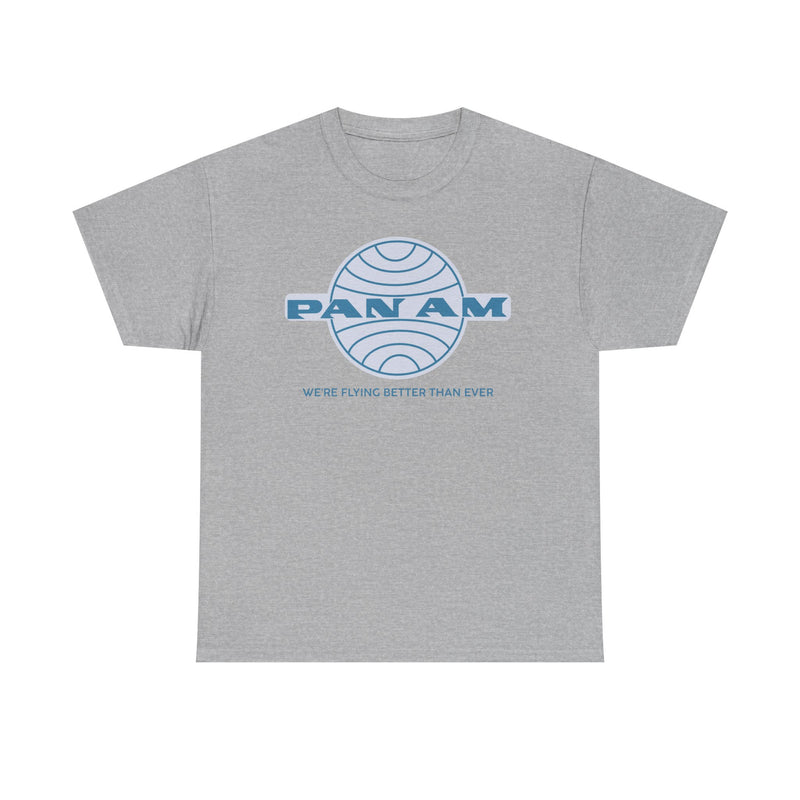 Load image into Gallery viewer, Pan Am Classic Blue Globe Logo Flying Better Than Ever T-shirt