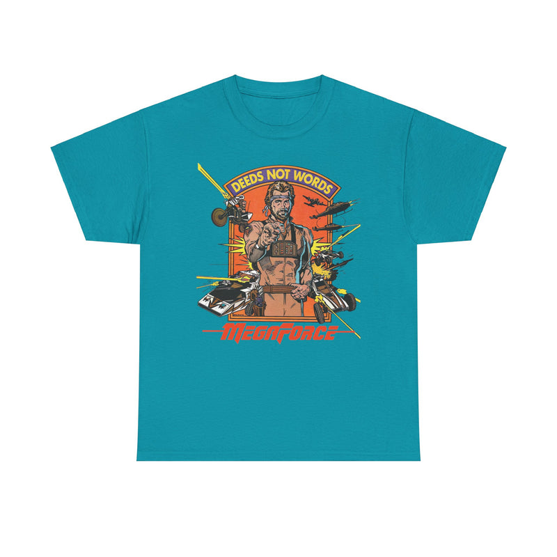 Load image into Gallery viewer, Megaforce Deeds Not Words 1982 Movie T-shirt