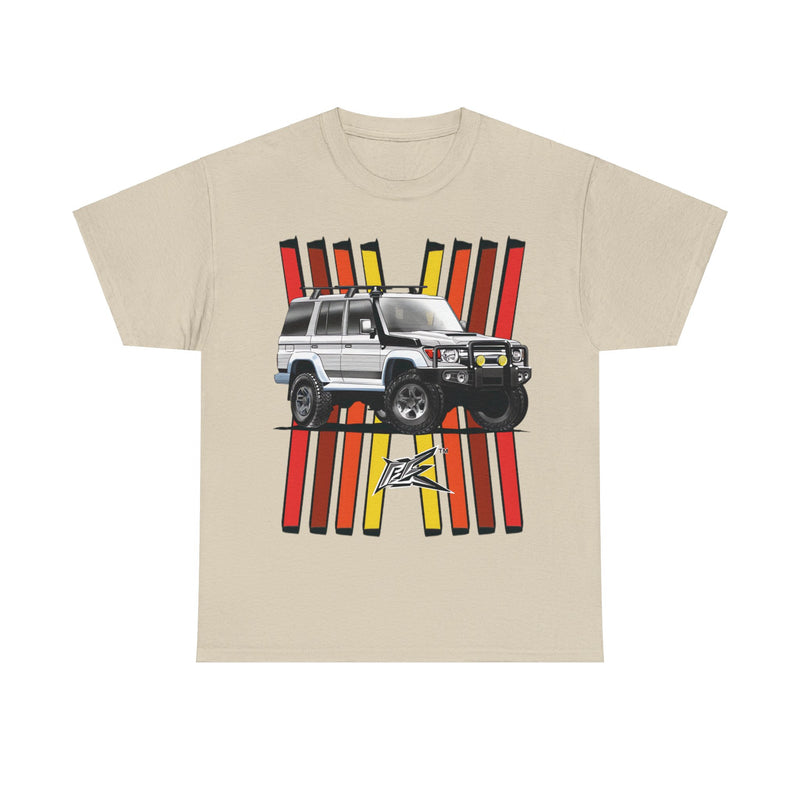 Load image into Gallery viewer, Toyota Land Cruiser LC76 Retro TRD Racing Banner Car T-shirt
