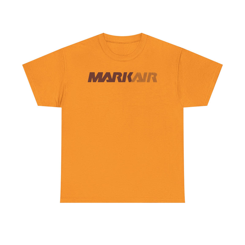 Load image into Gallery viewer, Mark Air Burgundy Striped Logo Alaska Regional Airline Vintage T-shirt