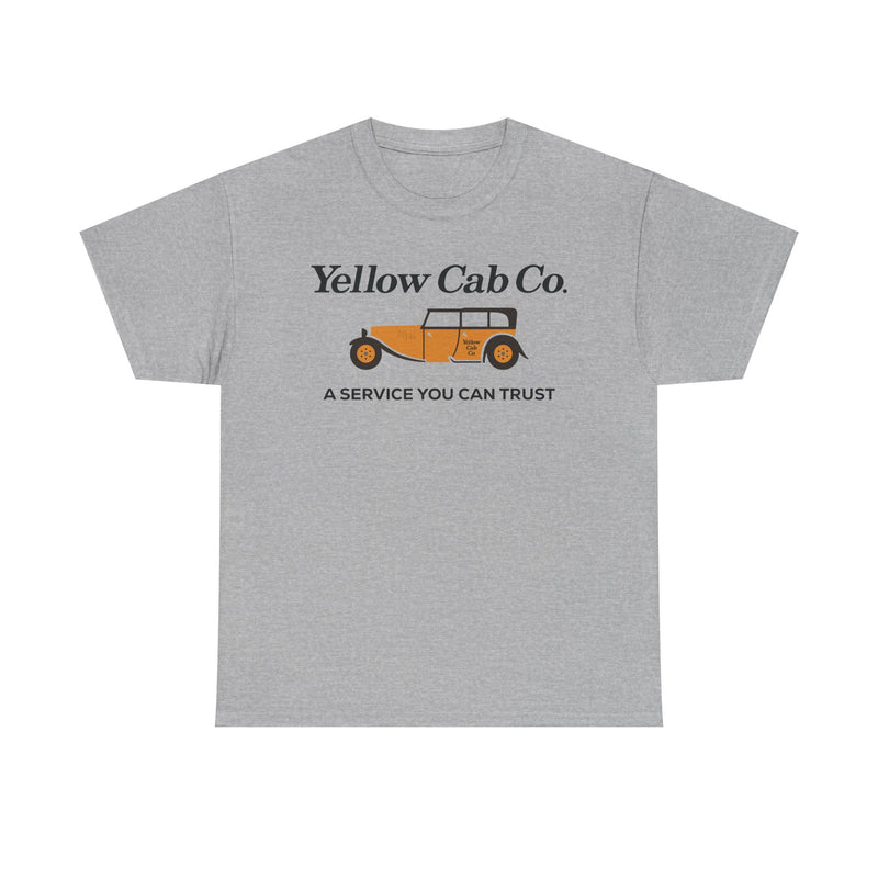 Load image into Gallery viewer, Yellow Cab Co A Service You Can Trust Vintage Taxi Logo Retro T-shirt