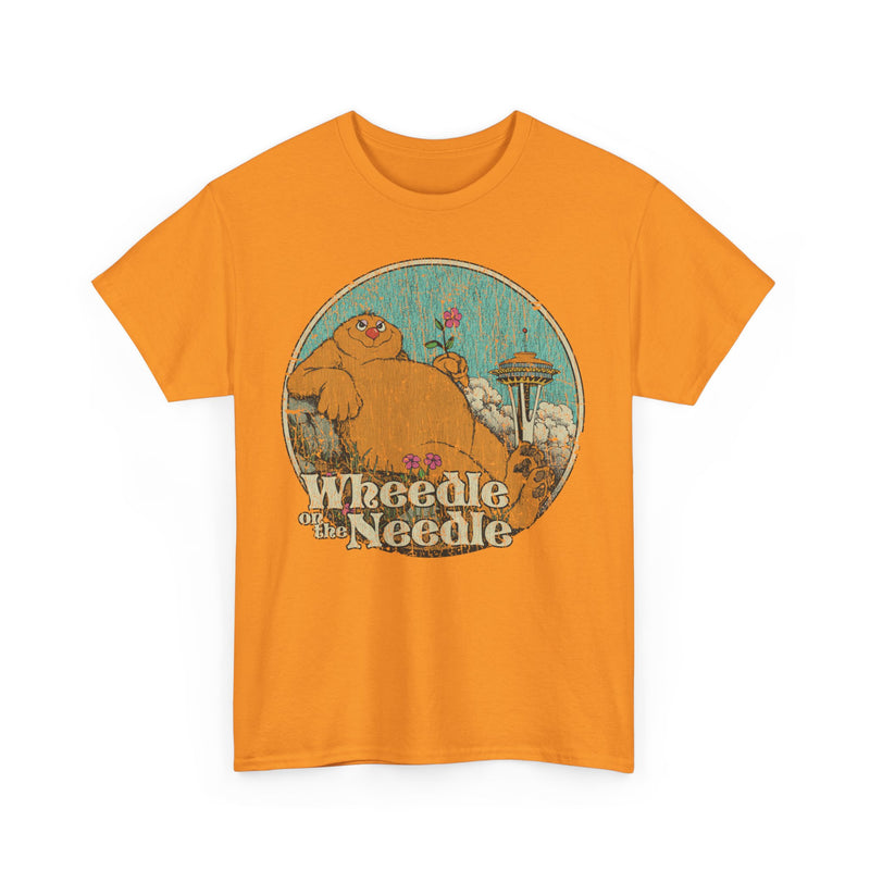 Load image into Gallery viewer, Wheedle on the Needle 1974 Seattle Washington Nostalgic Illustrated Book T-shirt