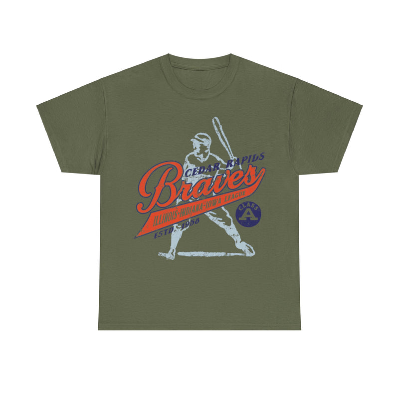Load image into Gallery viewer, Cedar Rapids Braves Est 1956 Iowa Baseball Team T-shirt