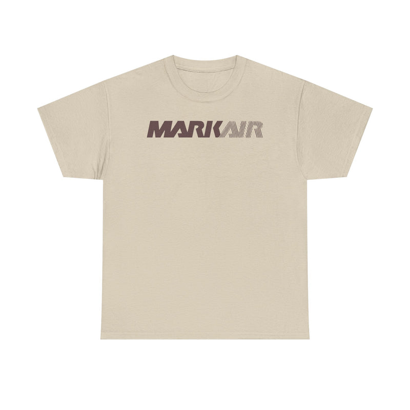 Load image into Gallery viewer, Mark Air Burgundy Striped Logo Alaska Regional Airline Vintage T-shirt