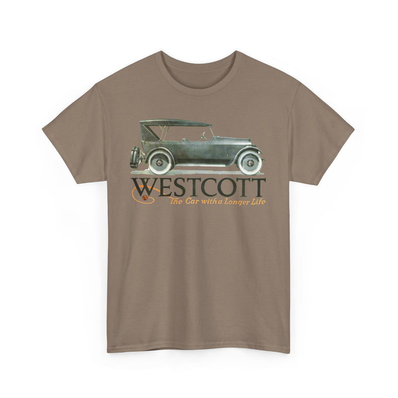 Load image into Gallery viewer, Westcott The Car With A Longer Life Vintage American Auto Logo T-shirt