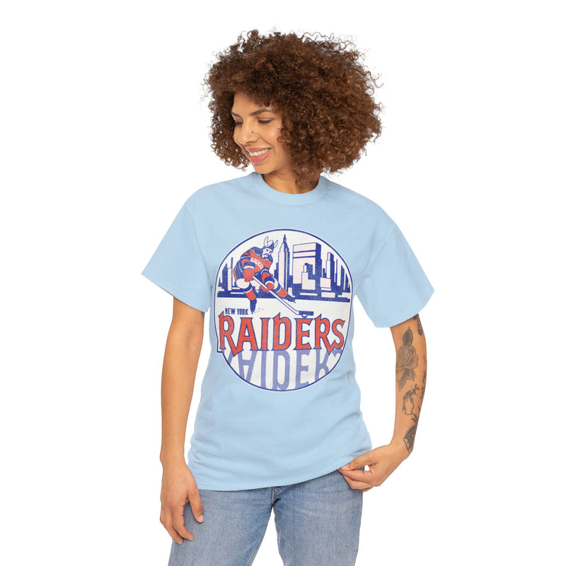 Load image into Gallery viewer, New York Raiders Logo Nostalgic Hockey T-shirt