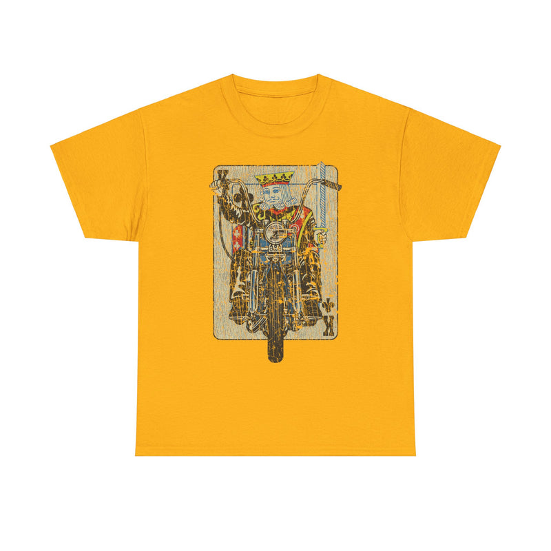 Load image into Gallery viewer, King of Clubs Playing Card Motorcycle T-shirt