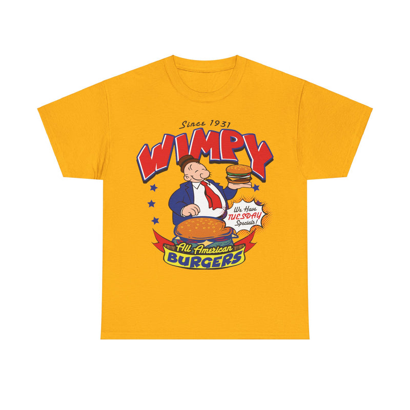 Load image into Gallery viewer, Wimpy All American Burgers Est 1931 Restaurant T-shirt