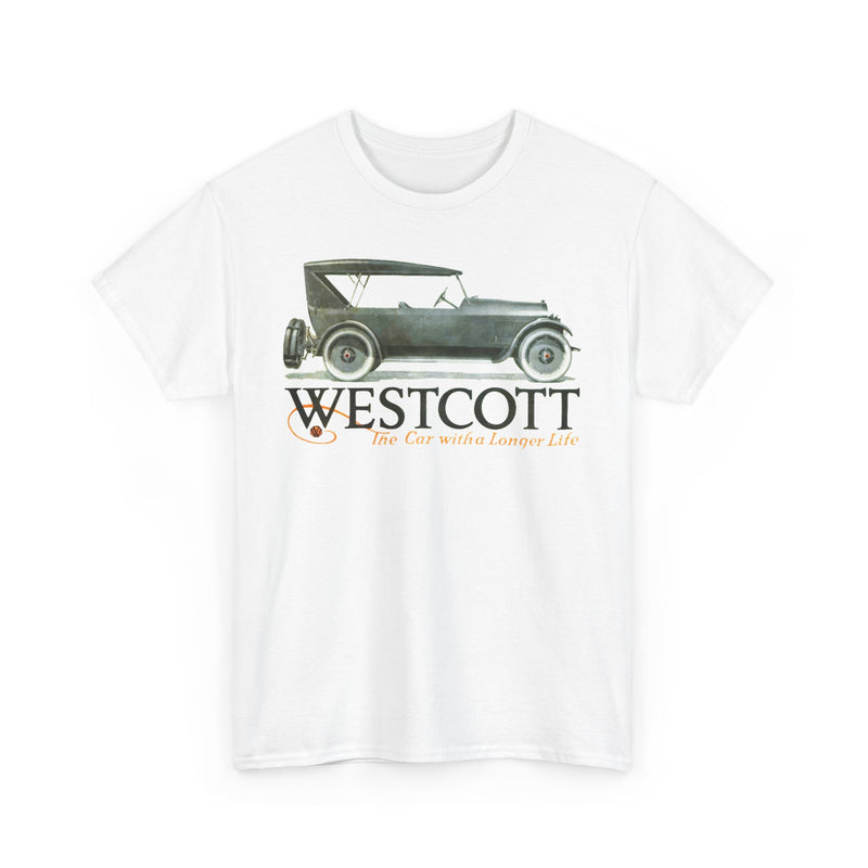 Load image into Gallery viewer, Westcott The Car With A Longer Life Vintage American Auto Logo T-shirt