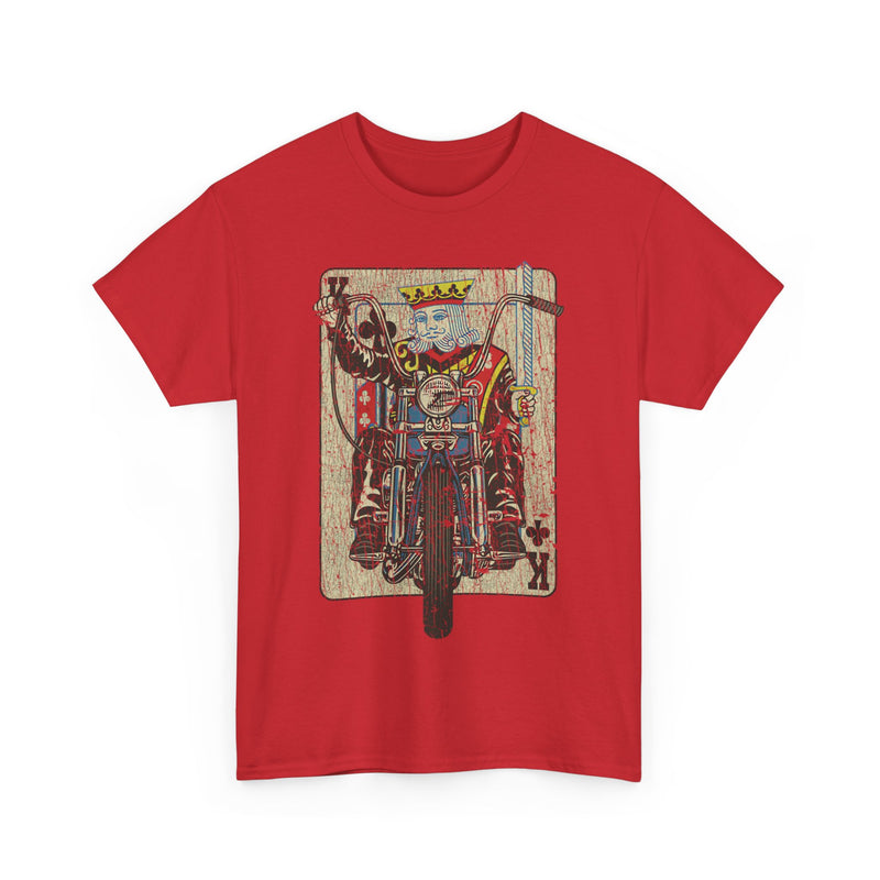 Load image into Gallery viewer, King of Clubs Playing Card Motorcycle T-shirt